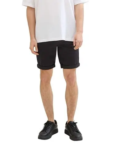 Produktbild: Tom Tailor Denim Herren Slim Chino Bermuda Shorts mit Stretch, 29999 - Black, M