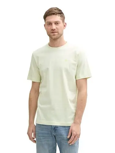Produktbild: Tom Tailor Herren 1045640 T-Shirt, 37702-Lime Cream Green White Stripe, M