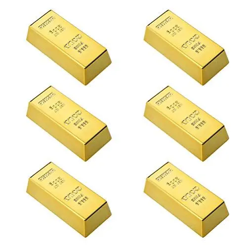 Produktbild: 6Pcs Mini Kühlschrank Magneten Goldene Ziegel Locker Aufkleber Gold Ziegel Dekorationen Dekorative Kühlschrank Magneten Neuheit Geschenk