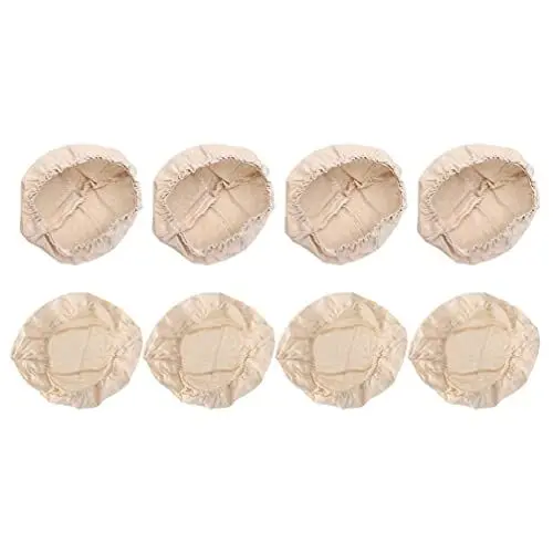 Produktbild: Tomaibaby 8 Stück Leineneinsatz Brotteig Korb Bezug Gärtuch Leinen Tuch Bäcker Brot Basket Cloth Liner Gärkörbe Bezug Proofing Tuch für Brotteig Brötchen Rund 23×8. 5cm Oval 25×15×8cm