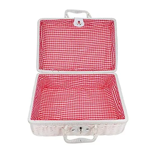 Produktbild: Tomaibaby Rattan Wicker Koffer Wicker Picknick Korb Stroh Lagerung Box mit Griffe Rattan Lagerung Box Reise Koffer Wicker Bin Behindern