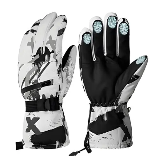 Produktbild: Tomalithic Skihandschuhe,SkiUndFahrradhandschuhe,WarmHalten/Kältebeständig/Weich/Verschleißfest,Zehn Finger Empfindlicher Touchscreen, für Snowboard, Klettern, Motorrad (S)