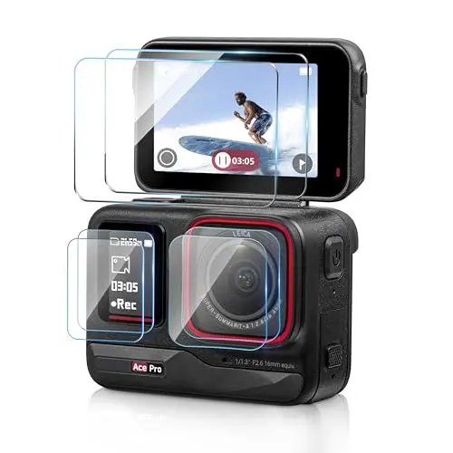 Produktbild: Tomat Displayschutzfolie für Insta360 Ace Pro, ultraklare Displayschutzfolie aus gehärtetem Glas für Insta360 Ace Pro, für Insta360 Ace Pro Objektivschutz, gehärtetes Glas, LCD-Displayfolie (6 Stück)