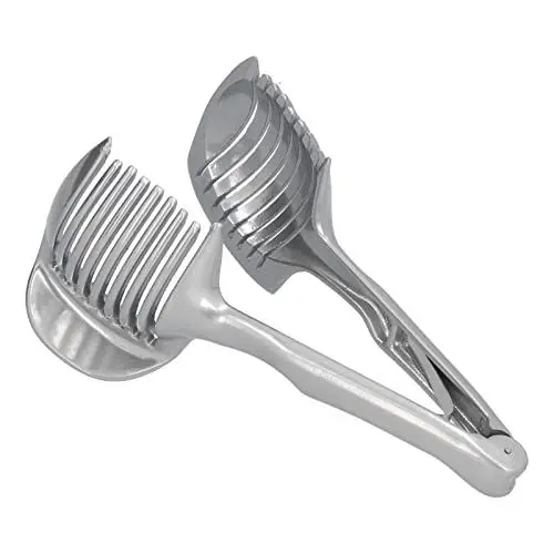 Produktbild: Handheld-Zwiebelschneider, praktischer multifunktionaler Zitronenhalter aus Aluminiumlegierung, Küche, Restaurants, Silber