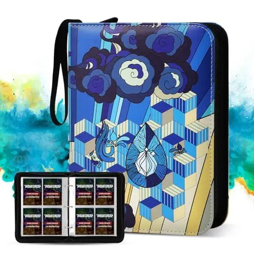 Produktbild: Tombert TCG Kartenbinder kompatibel mit MTG Sammelkarten, 400 Karten Kapazität, Kartenhalter Album für PTCG Karten, Baseball Karten (Blau）