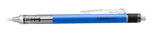 Produktbild: Tombow Druckbleistift MONO graph 07 neonblau - 0,7 mm Strichtstärke, HB, integriertem nachfüllbarem Radiergummi (SH-MG43-R7)