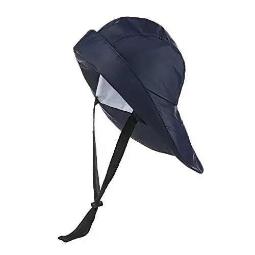 Produktbild: tomBrook Südwester Regenhut Unisex - wasserdichte Regenmütze mit verstellbaren Kinnriemen und Innenfutter in Marineblau Größe L
