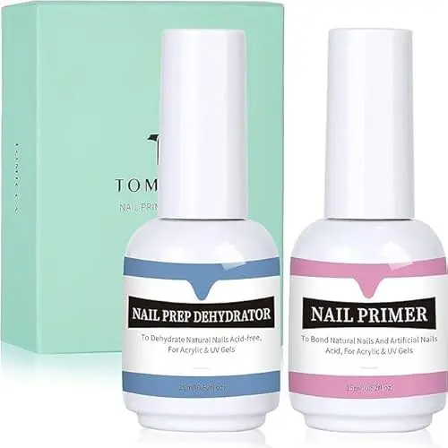 Produktbild: TOMICCA Primer Für Gelnägel & Dehydrator Für Nägel Set, 2 x 15 ml Professional Nail Quick Air Drying for Gel Nail Polish and Acrylic Powder