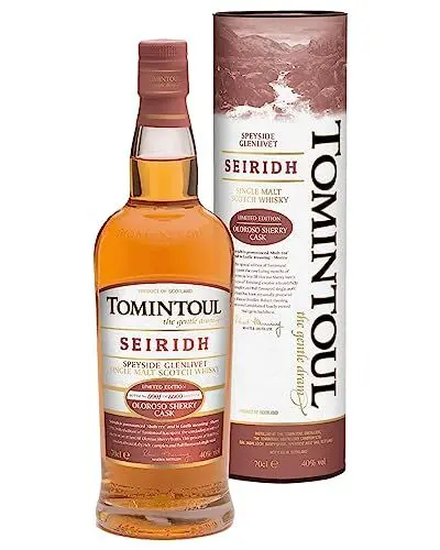 Produktbild: Tomintoul I Single Malt Scotch Whisky I Seiridh Limited Edition I Reifung in Oloroso-Sherryfässern I Komplex und vollmundig im Charakter I 40% vol. I 700 ml