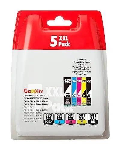 Produktbild: TOMKIRA PGI-580 CLI-581XXL Druckerpatronen Kompatibel für Canon 580 581 Multipack Patronen Ersatz für Canon Pixma TR8550 TS705 TS6150 TR7550 TS6250 TR8500 TS8251 TS6350 TS9550 TS6151