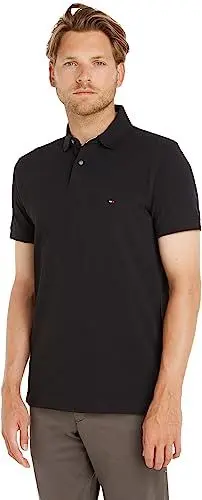 Produktbild: Tommy Hilfiger Herren Poloshirt Kurzarm 1985 Regular Fit, Schwarz (Black), XS