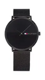 Produktbild: Tommy Hilfiger Analog Quarzuhr für Herren mit Schwarzes Edelstahl-Mesh-Gliederarmband - 1791464