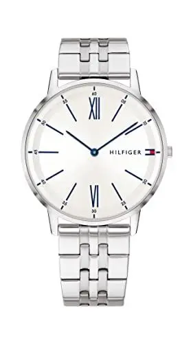 Produktbild: Tommy Hilfiger Analog Quarzuhr für Herren mit Silbernes Edelstahlarmband - 1791511