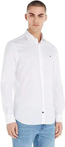 Produktbild: Tommy Hilfiger Herren Hemd Langarm, Weiß (Bright White), 43