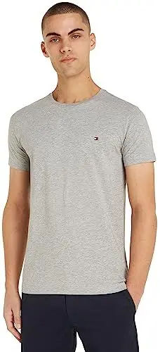 Produktbild: Tommy Hilfiger CORE STRETCH SLIM C-NECK TEE Kurzarm T-Shirts Herren, Grau (Light Grey Heather), XL
