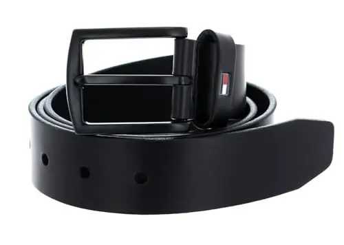 Produktbild: Tommy Hilfiger Herren Gürtel Denton Matte 3,5 cm Ledergürtel, Schwarz (Black), 100 cm