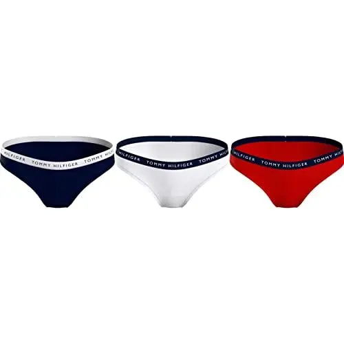 Produktbild: Tommy Hilfiger Damen Slips Unterwäsche, Mehrfarbig (Desert Sky/White/Primary Red), S