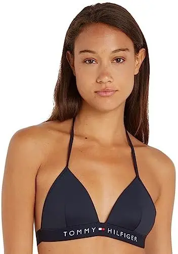 Produktbild: Tommy Hilfiger Damen Bikini Oberteil Triangel Gepolstert, Blau (Desert Sky), M