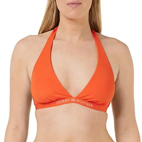 Produktbild: Tommy Hilfiger Damen Bikinitop Triangle Herausnehmbare Polster, Orange (Deep Orange), XS