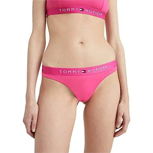 Produktbild: Tommy Hilfiger Damen Brazilian Bikinihose mit Logo Schriftzug, Rosa (Hot Magenta), XS