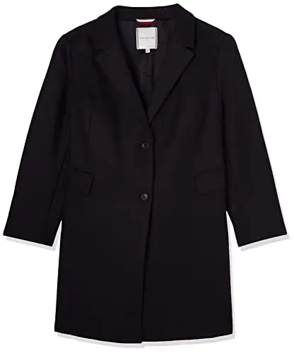 Produktbild: Tommy Hilfiger Damen CRV Wool Blend Classic Coat WW0WW37502 Gewebte Mäntel, Blau (Desert Sky), 52