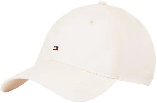 Produktbild: Tommy Hilfiger Damen Cap Essential Flag aus Leinen, Beige (Sugarcane), Einheitsgröße