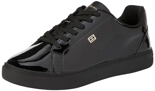 Produktbild: Tommy Hilfiger Damen Court Sneaker Essential Court Sneaker Patent Schuhe, Schwarz (Black), 38 EU