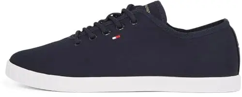 Produktbild: Tommy Hilfiger Damen Cupsole Sneaker Canvas Lace Up Elegant, Blau (Space Blue), 37