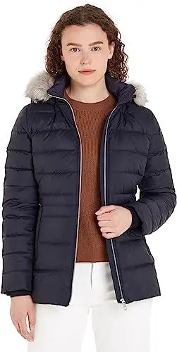 Produktbild: Tommy Hilfiger Damen Daunenjacke Down Jacket With Fur Winter, Blau (Desert Sky), XXS