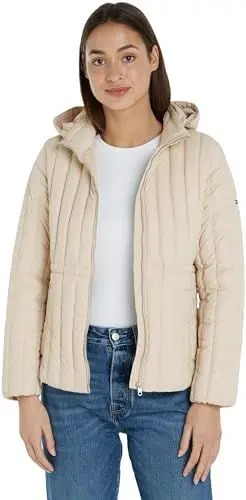 Produktbild: Tommy Hilfiger Damen Daunenjacke mit Kapuze, Beige (Classic Beige), XS