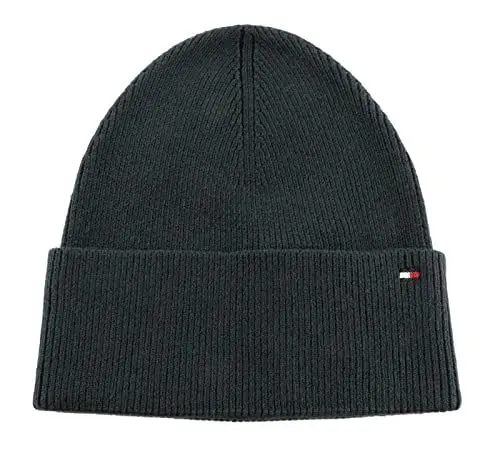 Produktbild: Tommy Hilfiger Damen Strickmütze Essential Flag Beanie mit Kaschmiranteil, Blau (Space Blue), OneSize