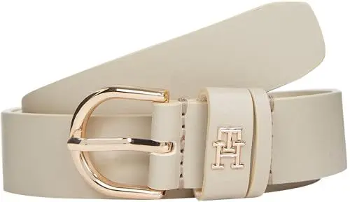 Produktbild: Tommy Hilfiger Damen Gürtel Essential Effortless 2,5 cm Ledergürtel, Beige (Sugarcane), 85 cm