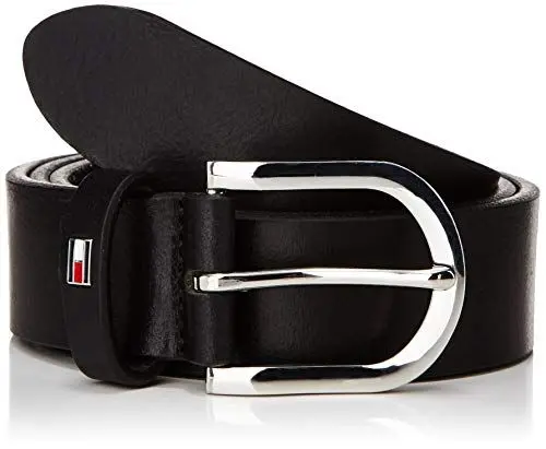Produktbild: Tommy Hilfiger Damen Gürtel New Danny Belt Ledergürtel, Schwarz (Masters Black), 85 cm