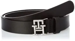 Produktbild: Tommy Hilfiger Damen Gürtel TH Logo 2.5 Ledergürtel, Schwarz (Black), 90
