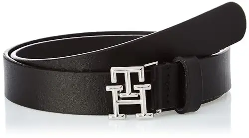Produktbild: Tommy Hilfiger Damen Gürtel TH Logo 2.5 Ledergürtel, Schwarz (Black), 90
