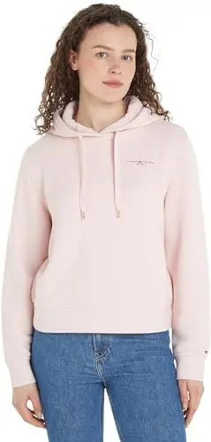Produktbild: Tommy Hilfiger Damen Hoodie 1985 Rlx Mini Corp Logo Hoodie mit Kapuze, Rosa (Whimsy Pink), XXL