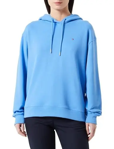 Produktbild: Tommy Hilfiger Damen Hoodie Flag On Chest mit Kapuze, Blau (Blue Spell), XXL