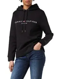 Produktbild: Tommy Hilfiger HERITAGE HILFIGER HOODIE LS Pullover-Kapuzenpulli Damen, Schwarz (Black), XL