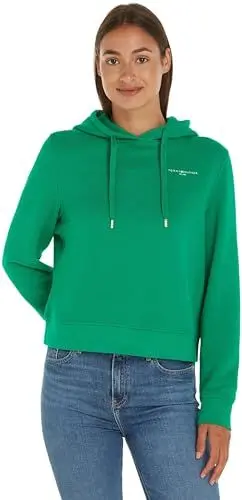 Produktbild: Tommy Hilfiger Damen Hoodie Logo Hoodie mit Kapuze, Grün (Olympic Green), L