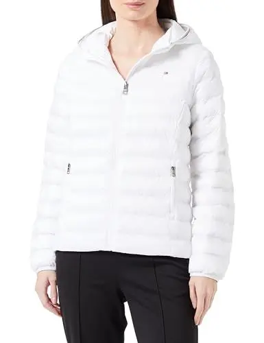 Produktbild: Tommy Hilfiger Damen Jacke Lw Padded Global Stripe Jacket Übergangsjacke, Weiß (Th Optic White), L