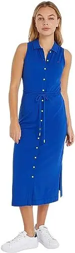 Produktbild: Tommy Hilfiger Damen Polokleid Slim Fit, Blau (Ultra Blue), L