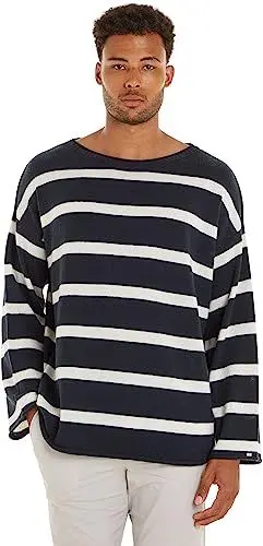 Produktbild: Tommy Hilfiger Damen Pullover Soft Wool Sweater Strickpullover, Mehrfarbig (Breton Stp/ Desert Sky/ Ecru), 54