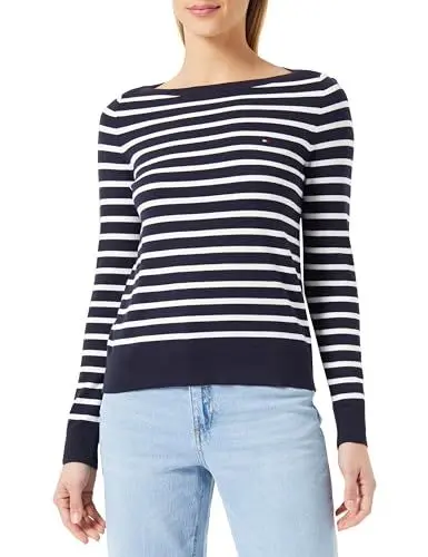 Produktbild: Tommy Hilfiger Damen Pullover Strickpullover, Mehrfarbig (Desert Sky/ Ecru Stp), XS