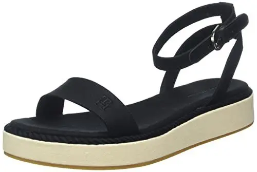 Produktbild: Tommy Hilfiger Damen Sandalen Rope Flatform Sommer, Schwarz (Black), 41 EU