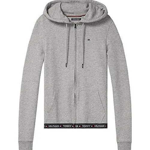 Produktbild: Tommy Hilfiger Damen Hoodie mit Reißverschluss Zipper, Grau (Grey Heather), S