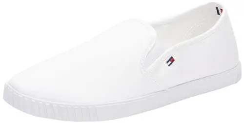 Produktbild: Tommy Hilfiger Damen Schuhe Canvas Slip-On Sneaker Slipper, Weiß (White), 41