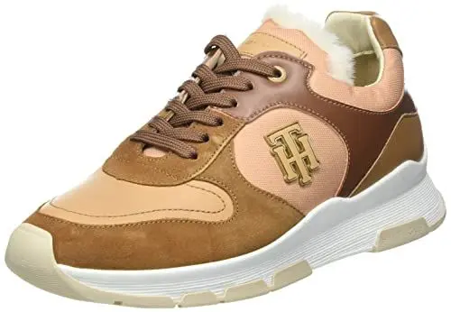Produktbild: Tommy Hilfiger Damen Schuhe TH Warmlined Runner Sneaker Gefüttert aus Wildleder, Khaki Dream, 41 EU