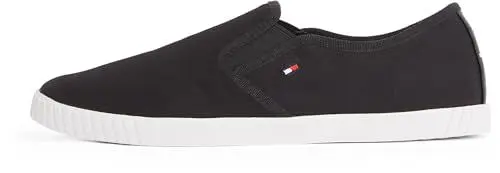 Produktbild: Tommy Hilfiger Damen Slipper Sneaker Canvas Slip-On ohne Schnüren, Schwarz (Black), 36
