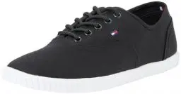 Produktbild: Tommy Hilfiger Damen Sneaker Canvas Lace Up Schuhe, Schwarz (Black), 39