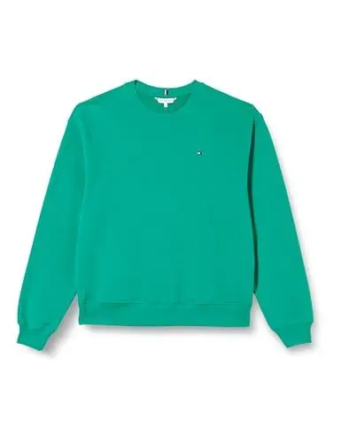 Produktbild: Tommy Hilfiger Damen Sweatshirt Reg Flag On Chest Swtshrt ohne Kapuze, Grün (Olympic Green), L
